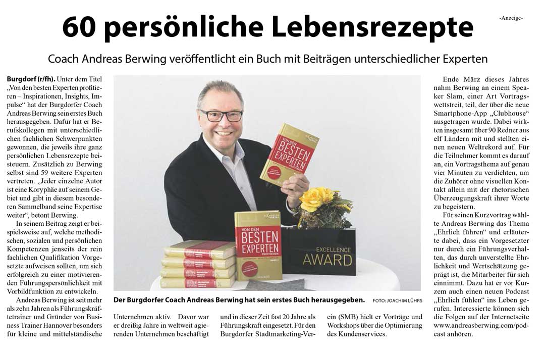 Andreas Berwing veröffentlicht Buch - Marktspiegel 15-05-2021
